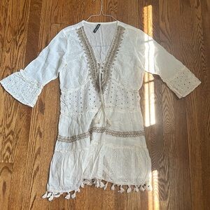Beach Cover Up Beige Mini